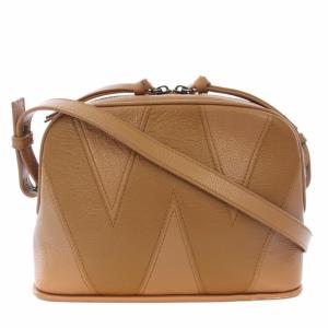 ショルダーバッグ ステッチ レザー ブラウン /TK