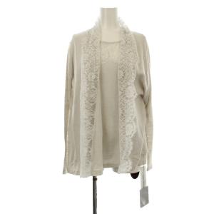 アンサンブルニット カーディガン カットソー レース L グレー 12961-02266 12961-02267