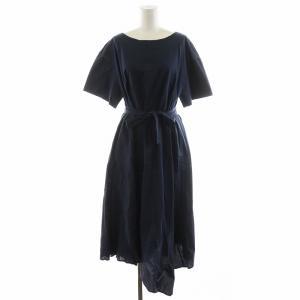 ワンピース ロング丈 半袖 コットン L 紺 ネイビー 15-62-10601 /AN18