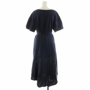 MAX MARA WEEKEND LINE ワンピース ロング丈 半袖 コットン L 紺 ネイビー 15-62-10601 /AN18