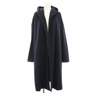 21SS オールドスクールトラックパイルフーデッドコート ガウン カーディガン ロング 36 紺 ネイビー