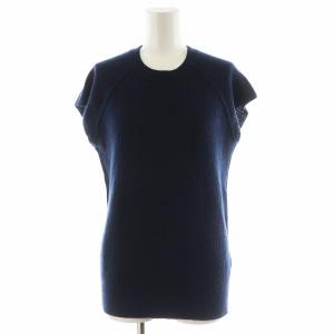 ニット カットソー フレンチスリーブ カシミヤ S 紺 ネイビー MB164-8002 /AN23
