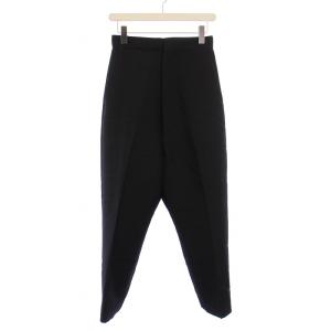 SAROUEL PT W/R サルエルトラウザーパンツ スラックス ジップフライ ウール シルク S 黒