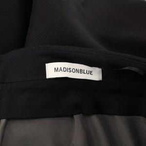 MADISONBLUE SAROUEL PT W/R サルエルトラウザーパンツ スラックス ジップフライ ウール シルク S 黒