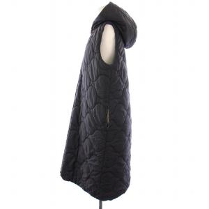 MADISONBLUE キルティングフーディーロング ベスト XS ネイビー ブラック