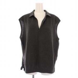 24SS ドライカノコスリーブレスプルオーバー ベスト スキッパー ストレッチ 無地 麻 リネン混 F