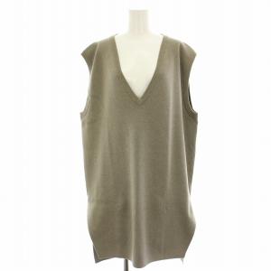 コットンシルクVネックベスト ニット 絹混 S グレージュ 23021102133 /HN