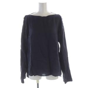 シャツ ブラウス 麻 リネン 長袖 F42 紺 ネイビー 119103926 /RO