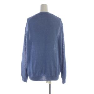 MAX MARA WEEKEND LINE カーディガン ニット 麻 リネン Vネック 長袖 L 青 ブルー /RO