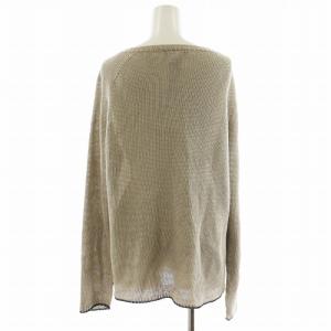 S Max Mara ニット カットソー 長袖 リネン 麻 L ベージュ /AN25