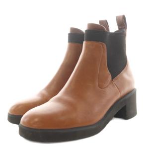 CAMPER サイドゴアブーツ ショートブーツ チャンキーヒール レザー 37 茶 ブラウン K400319-003