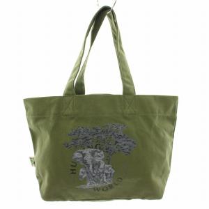 トートバッグ ハンドバッグ キャンバス ボルネオチャリティー ロゴプリント 保存箱付き カーキ 561803