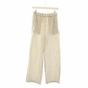 25SS GOODIES CLUB ストライプパンツ ワイド ウエストゴム F 白 茶 25030462713010