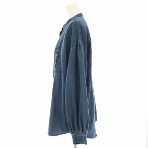 JOURNAL STANDARD relume 24AW デニムピンタックブラウス バンドカラーシャツ ノーカラーシャツ 長袖 F インディゴ 24051462700030