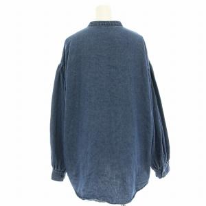 JOURNAL STANDARD relume 24AW デニムピンタックブラウス バンドカラーシャツ ノーカラーシャツ 長袖 F インディゴ 24051462700030