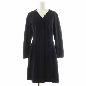 ノーカラーコート ロング丈 アウター 0 紺 ネイビー CMTOHS0110 /AN40