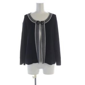 カーディガン ニット ラメ 長袖 44 黒 ブラック シルバー色 854487-18 /RO JS