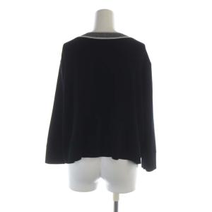 Pierre Cardin カーディガン ニット ラメ 長袖 44 黒 ブラック シルバー色 854487-18 /RO JS