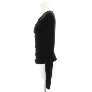 FOXEY NEW YORK ベロアジャケット ジップアップ 38 黒 17582 /YM