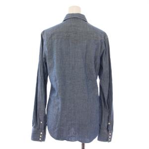 RRL デニムシャツ ブラウス ウエスタン 長袖 レギュラーカラー 2 青 ブルー /BB