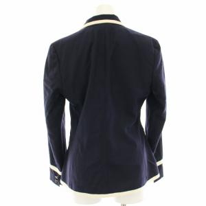 RALPH LAUREN テーラードジャケット シングル 3B ブレザー ウール ワッペン 4 紺 ネイビー 白 ホワイト JKPWKM9909