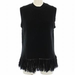 ニットベスト カットソー ノースリーブ フリンジ 38 ネイビー 531-6170307 /RR