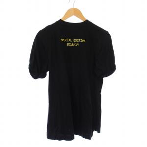 FENDI FILA  Tシャツ カットソー 半袖 クルーネック ロゴ プリント 刺繍 ストレッチ XS 黒 ブラック