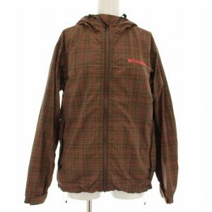 マウンテンパーカー ジャケット チェック柄 ナイロン M 茶 209 PL3528 /RR