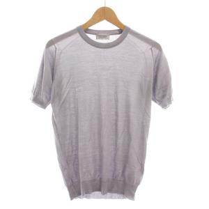 AIG ニット Tシャツ カットソー ウール コットン混 半袖 S グレー /YM