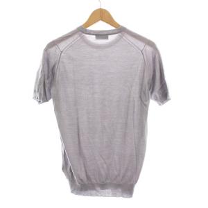 JOHN SMEDLEY AIG ニット Tシャツ カットソー ウール コットン混 半袖 S グレー /YM
