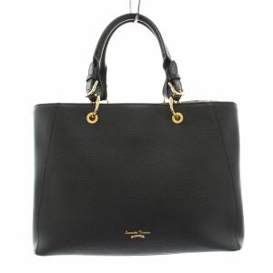 トートバッグ ハンドバッグ ショルダーバッグ 2way レザー 裏地猫柄 黒 ブラック /YT