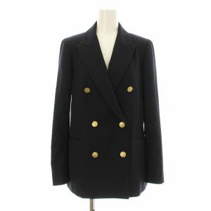 W 6B ブレザー テーラードジャケット ダブル 金ボタン ウール 36 紺 ネイビー 1522-1444-2888