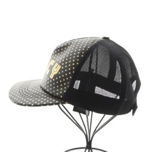GUCCI × セガ SEGA GUCCYロゴ キャップ 帽子 総柄 スター 星 レザー M 58 ゴールド色 黒
