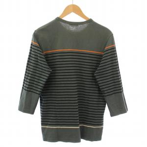 UNDERCOVER Tシャツ 七分袖 クルーネック ボーダー柄 2 緑 グリーン /BB