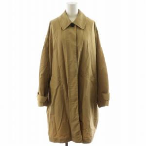 24SS ハイカウントワイドステンカラーコート ロング丈 コットン 麻 リネン混 ベージュ 24020400702010