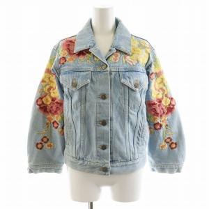 デニムジャケット 花刺繍 リネン 38 インディゴ 505667