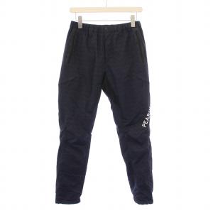 ゴルフウェア イージーパンツ スラックス ウエストゴム ジップフライ ロゴ 総柄 0 紺 ネイビー /BB