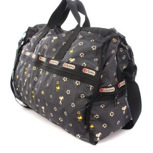 LesportSAC SNOOPY スヌーピー 2WAY ボストンバッグ ハンドバッグ ショルダーバッグ イラスト ロゴ プリント