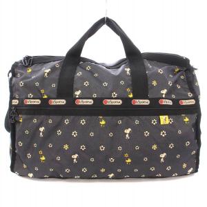 LesportSAC SNOOPY スヌーピー 2WAY ボストンバッグ ハンドバッグ ショルダーバッグ イラスト ロゴ プリント