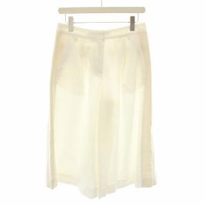 ハーフパンツ ガウチョパンツ ジップフライ タグ付き 絹 シルク混 40 白 ホワイト KL07SG1801