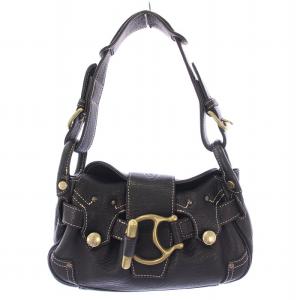 ワンショルダーバッグ レザー 切替 黒 ブラック /BB