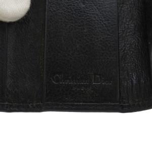 Christian Dior トロッター キーケース キーリング 4連 レザー 紺 ネイビー 黒 ブラック /AN18 OH