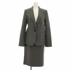 V.A.I ロロピアーナ生地 シングルスーツ テーラードジャケット ひざ丈スカート 40 グレー 127-49320