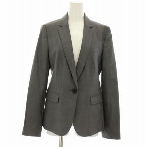 INDIVI V.A.I ロロピアーナ生地 シングルスーツ テーラードジャケット ひざ丈スカート 40 グレー 127-49320