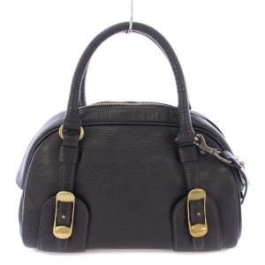 TOFF&LOADSTONE 2WAY ハンドバッグ ショルダーバッグ レザー ロゴ 型押し 黒 ブラック /BB