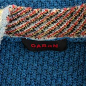 CABaN 23AW ウールハンドケーブルVネックプルオーバー カシミヤ混 M ブルー
