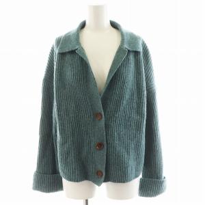 22AW ウールカシミヤリブニットカーディガン S 青 ブルー 35-02-24-02401 /AN29