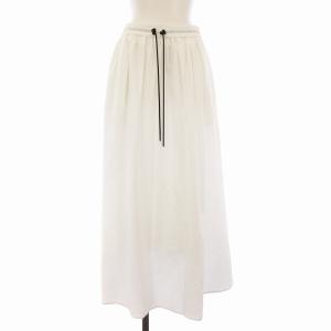 24SS シアーサッカーギャザーロングスカート フレア 36 白 ホワイト  12-05-42-05201