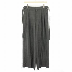 ビー .B 23AW カノニコ CANONICOウールストライプワイドパンツ ジップフライ 36 グレー