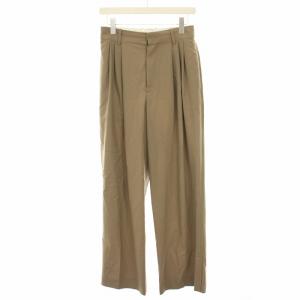 ビー .B 23SS ウォッシャブルウール3タックワイドパンツ イージーパンツ ジップフライ 36 茶